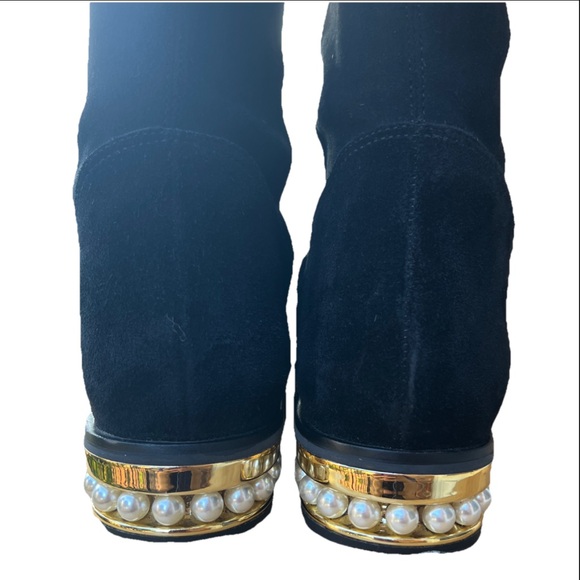 Karl Lagerfeld Sutton Tall Boot With Pearls - Picture 3 of 4